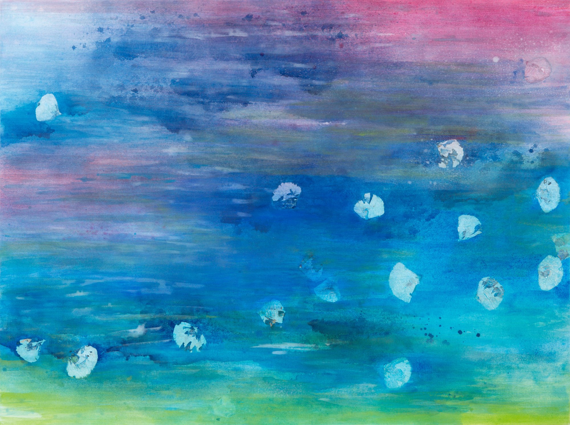 Gemälde von Christine Dahrendorf in Blau, Grün und Magenta
